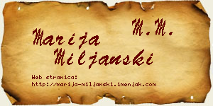 Marija Miljanski vizit kartica